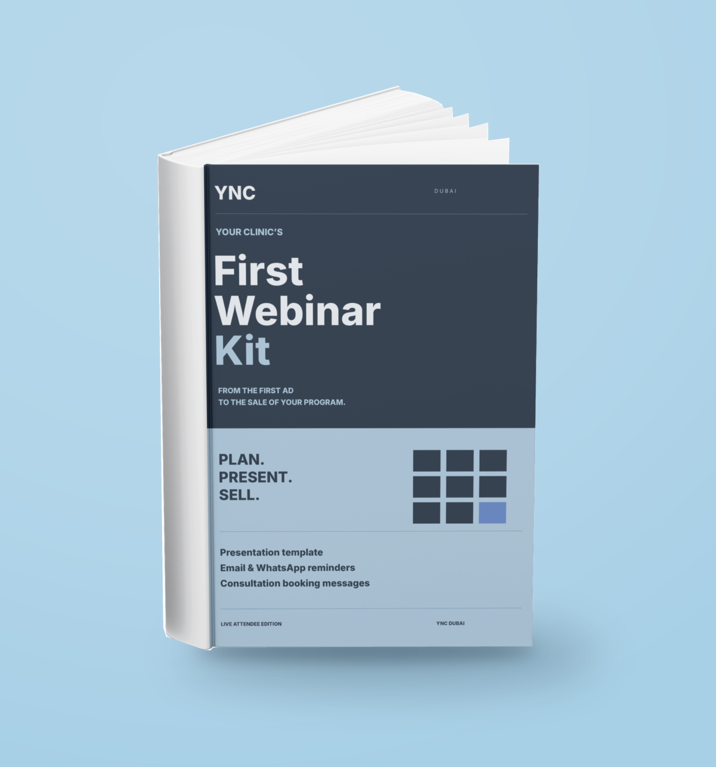 Presentation template and reminder messages mockup